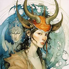 ﻿异想天开的摩羯座插图艺术作品