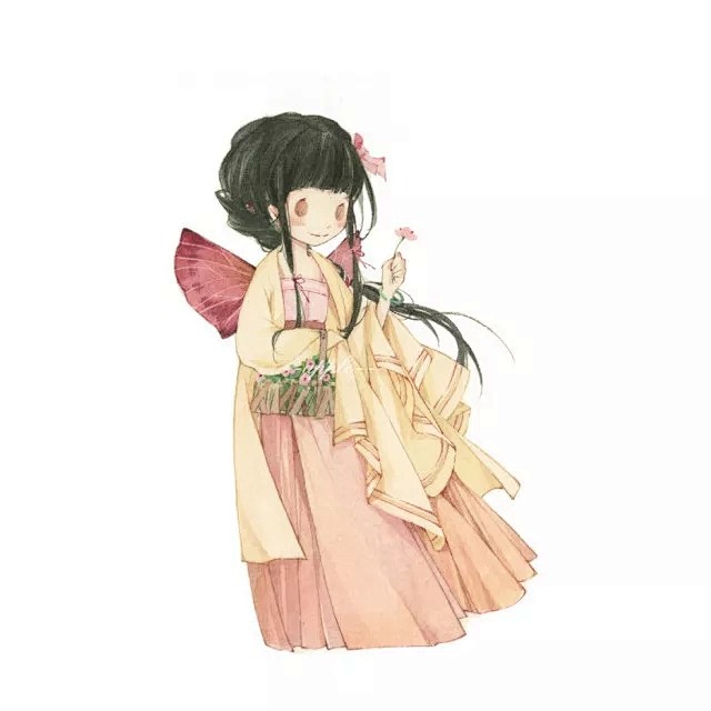 汉服 古风  Q版 萝莉 蝴蝶拟人
