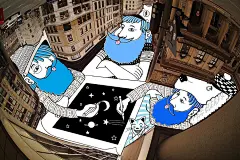 【当代艺术】法国插画家Thomas Lamadieu正在进行他的环球之旅，所到之处更是不忘拍照留念。