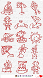【手绘手帐插画素材】#资源分享# #手帐# #简笔画# 春夏秋冬四季篇 