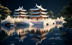 3d建筑古风建筑现代建筑素材图片