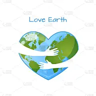 心形拥抱地球，手握地球。拯救我们的星球。世界环境日或地球日的概念