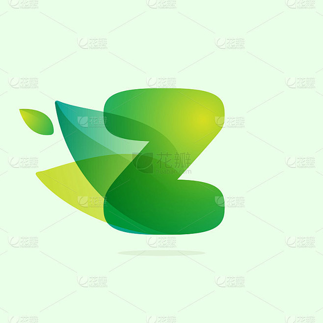 生态z字标志用绿叶。