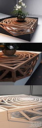 华丽的设计木咖啡桌建筑+室内设计