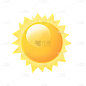 手绘-黄色夏季元素-太阳