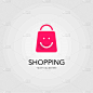 happy shopping smile logo in bag symbol for
