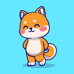 可爱卡通柴犬小狗插画矢量图素材