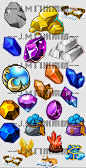 手游游戏UI设计常用素材 宝石 钻石 水晶 宝箱 金 图标 素材-淘宝网
