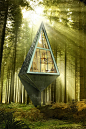 这是来自室内建筑设计师 Konrad Wójcik 和他的学生设计的生态友好建筑项目（Eco-Friendly Homes）—— 单极小屋（Single Pole House）。该项目位于自然景观区内，所有灵感均源自于森林，旨在寻求人造建筑与自然和谐共存之道。