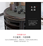 新中式全实木乌金木禅意茶桌阳台家用圆形小茶台办公室茶桌椅组合-tmall.com天猫