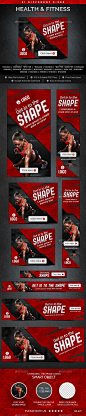 Health & Fitness Banners Template #webbanners #ads #design Download: http://graphicriver.net/item/health-fitness-banners/12006764?ref=ksioks