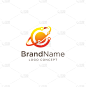 letter c tech logo atoms orbits lines stock