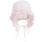 Pale Pink Baby Bonnet 
Age/ Designer Size:
3-6 month/ Size 1
6-12 month/ Size 2
 #布艺# #刺绣# #DIY#