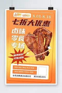 卤味卤货美食店活动宣传促销渐变海报-众图网