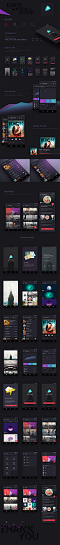 Dark Material UI Design : Another day with another screen, Everyday I have designed a different screen for material design app. 