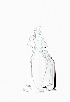 机智喵呜子采集到黑白速写/手稿