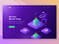 Bitcoin Landingpage cryptocurency blockchain mining website web ui onboarding landing illustration hotel header