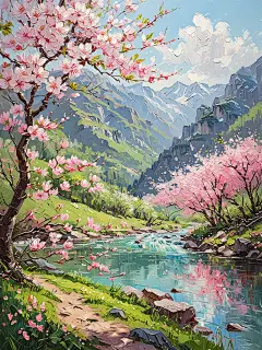 植物花卉风景山水油画