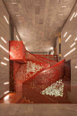 design staircase Villa Mallorca Visually Striking 3D Perforated Copper Staircase by Arup