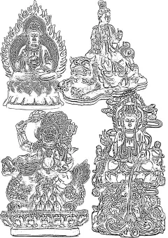 观音白描分层素材  - 源文件下载【酷图网】自在观音,白描图,设计,文化艺术,宗教信仰,观世音,观音大士,观音送福,装饰画,无框画,挂画,客厅画,福禄图,五福临门,大厅画,静心,静气,佛缘,佛像,观音,工笔人物,三圣图,佛光普照,禅意,荷花,莲花