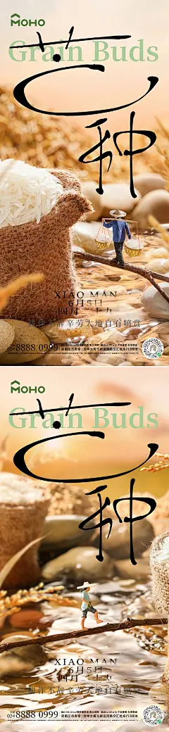 【素材能量站】电商 插画 地产 节气 高端 中国风 芒种 小麦 水稻 收成 收获 播种 24节气 清明 谷雨 立春 简洁 简约 小满 |1042084 