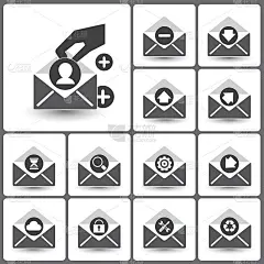 一组字母图标为web图标集合。