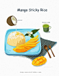 #美食# #插画# #色彩# Thai food-mango sticky rice : Thai food