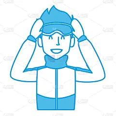 年轻人穿着冬天的衣服