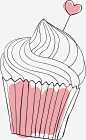 简笔画蛋糕矢量图免抠素材_新图网 https://ixintu.com 纸杯蛋糕 爱心 甜食 食物