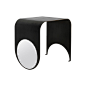 Thin Table 1 in Contemporary Blackened Steel and Polished Steel, Made to Order For Sale at 1stdibs