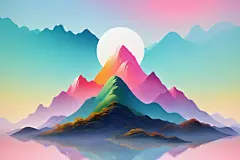 水墨江南风国潮山水插画背景图