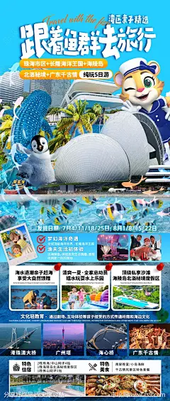 跟着鱼群去旅行海报-源文件下载