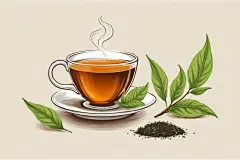 清新手绘谷雨时节清香茶叶插画