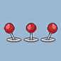 摇杆Premium Vector _ Joystick set for animation in pixel art style