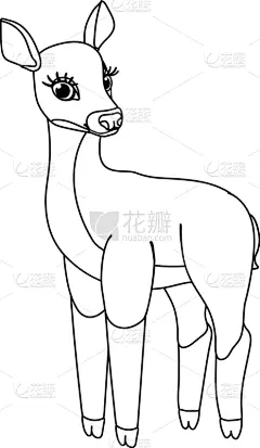 动物,剪贴画,卡通,线条,可爱的,野生动物,品牌名称,站,绘制,着色