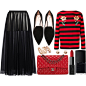 A fashion look from October 2016 featuring frilly skirts, black suede loafers and pre owned handbags. Browse and shop related looks.