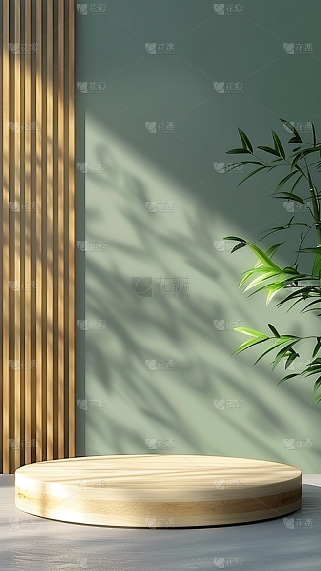 中国风通用新中式展台实景光影展示背景图片...