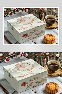 AI数字艺术中秋节送礼月饼礼盒图片