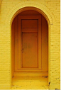 yellow, arc, door, colorful, design, happy, bright