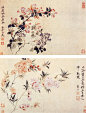 清 恽寿平 花卉图
册页，绢本设色，27.5×43 公分。大阪市立美术馆