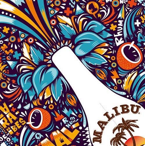 Malibu酒瓶包装设计
