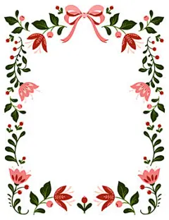 图源免费EPS |矢量花卉民间艺术圣诞框架