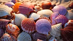 壁纸上的一张贝壳纹理照片