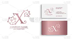 Premium Vector X标志。字母、字母和名片。精英公司的个人标志或标志。