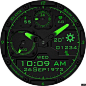 Download Clock Skin RR022 (Green) Android Watch Face for MediaTek MTK Smartwatch