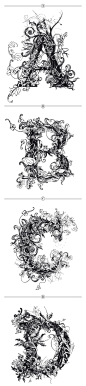 国外花纹风格手绘黑白英文字体设计欣赏-平面设计 (1)