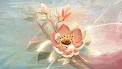 【PSD分层素材可下载】唯美插画 花朵插画 手绘插画 梦幻花朵 治愈插画 手绘 花卉 梦幻 玫瑰花 百合花
