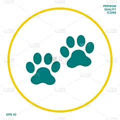 爪子,式样,插画,图标,宠物,脚印,纯种犬,概念,图像