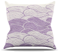 Pom Graphic Design "The Lavender Seas" Purple Waves Throw Pillow (20" x 20") contemporary-decorative-pillows