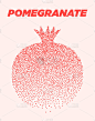 Pomegranate modern halftone dot poster with bright